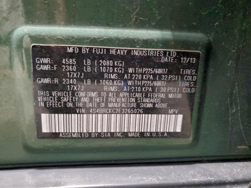 2014 SUBARU OUTBACK 2. #3302909059