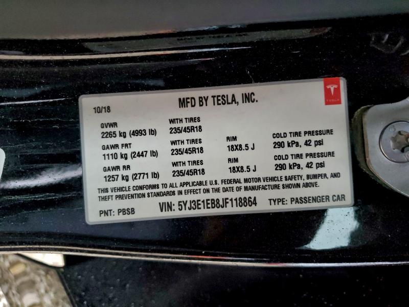 2018 TESLA MODEL 3 #3316190937