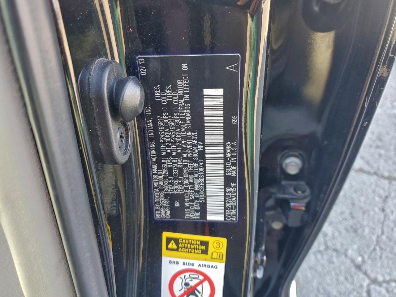 Lot #3310625837 2013 TOYOTA HIGHLANDER