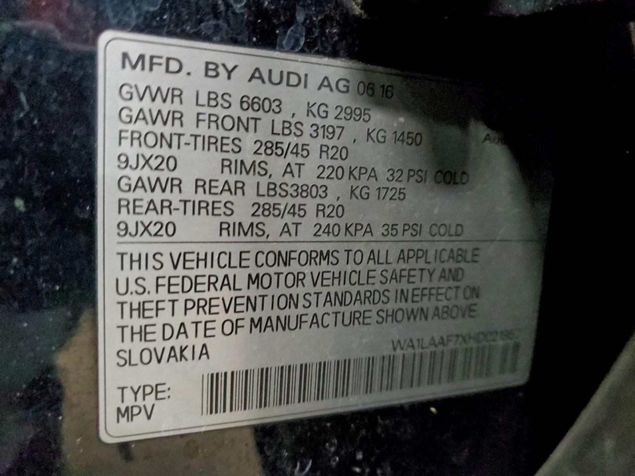 Lot #3309630053 2017 AUDI Q7 PREMIUM