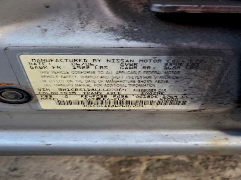 2006 NISSAN SENTRA 1.8 #3311623246