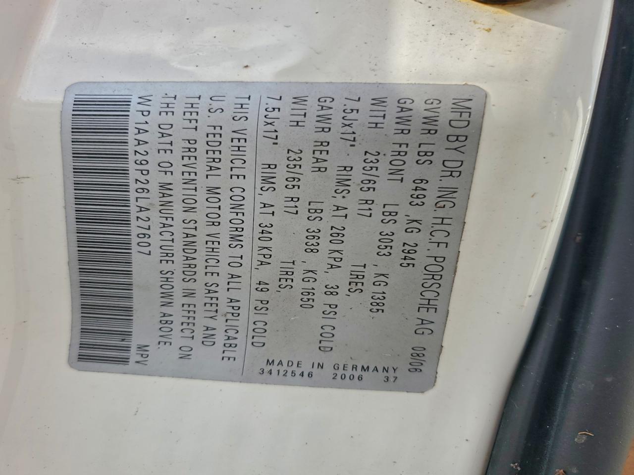 Lot #3303623934 2006 PORSCHE CAYENNE