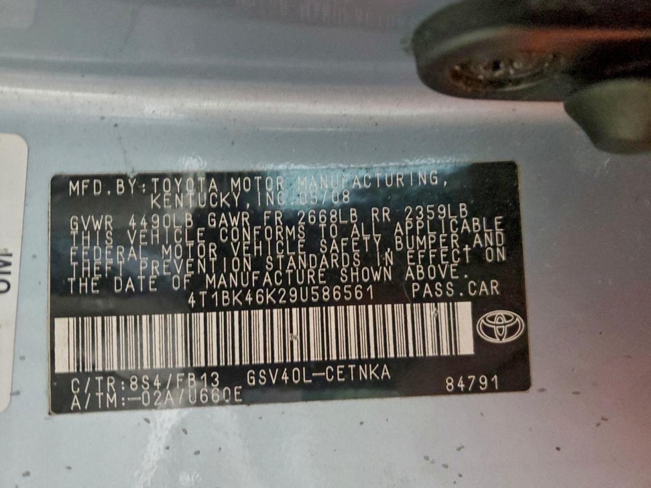 Lot #3315961193 2009 TOYOTA CAMRY SE