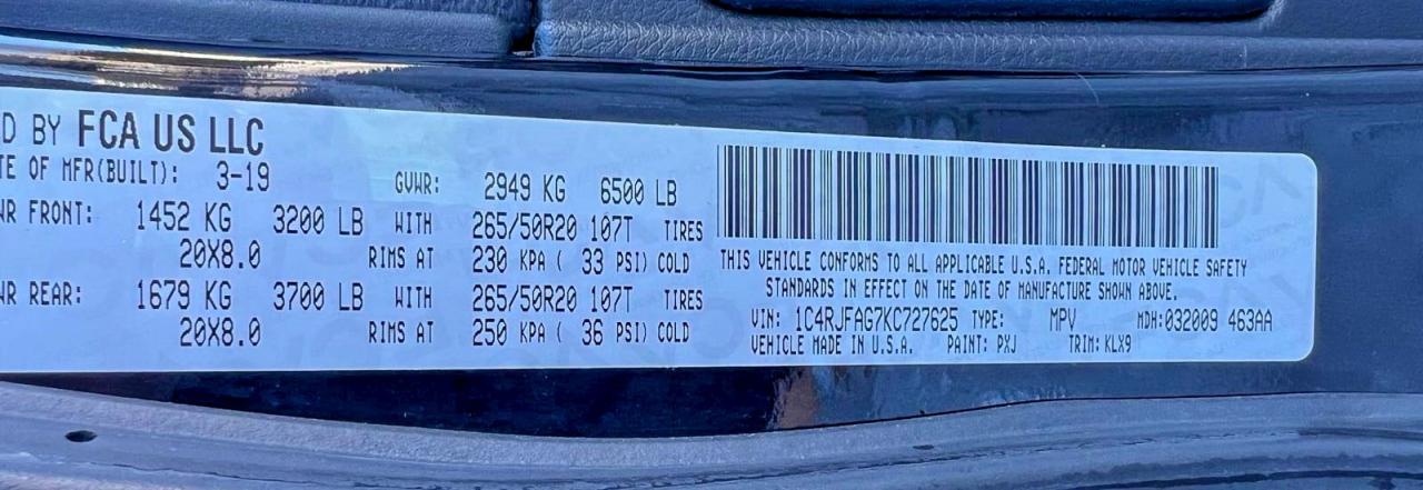 Lot #3308563491 2019 JEEP GRAND CHER