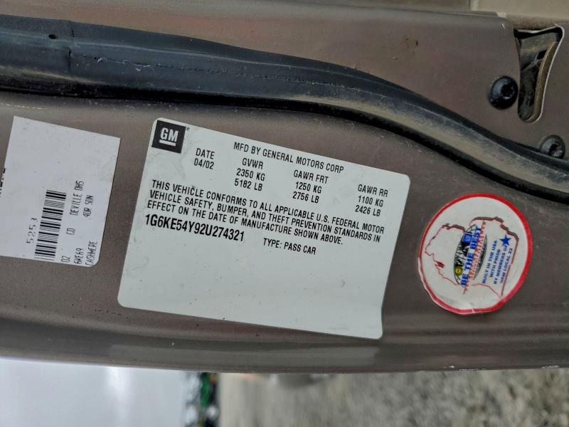 2002 CADILLAC DEVILLE DH #3304104503