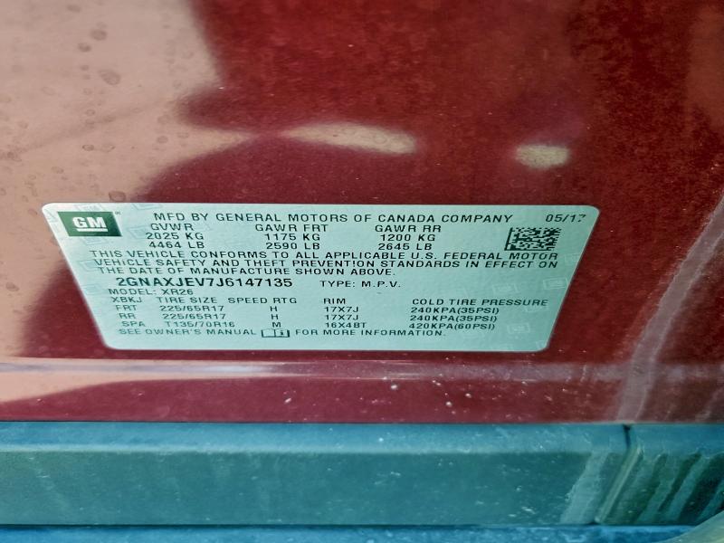 2018 CHEVROLET EQUINOX LT #3302633033