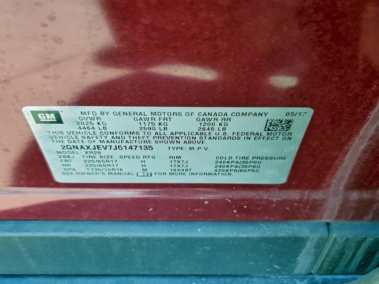 Lot #3302633033 2018 CHEVROLET EQUINOX LT