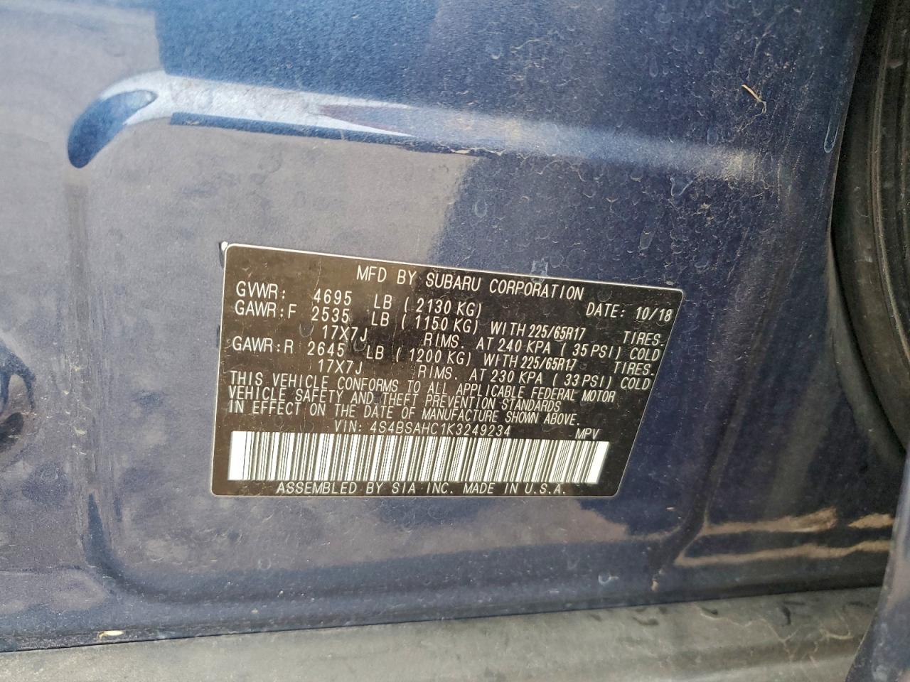 SUBARU OUTBACK 2.5I PREMIUM