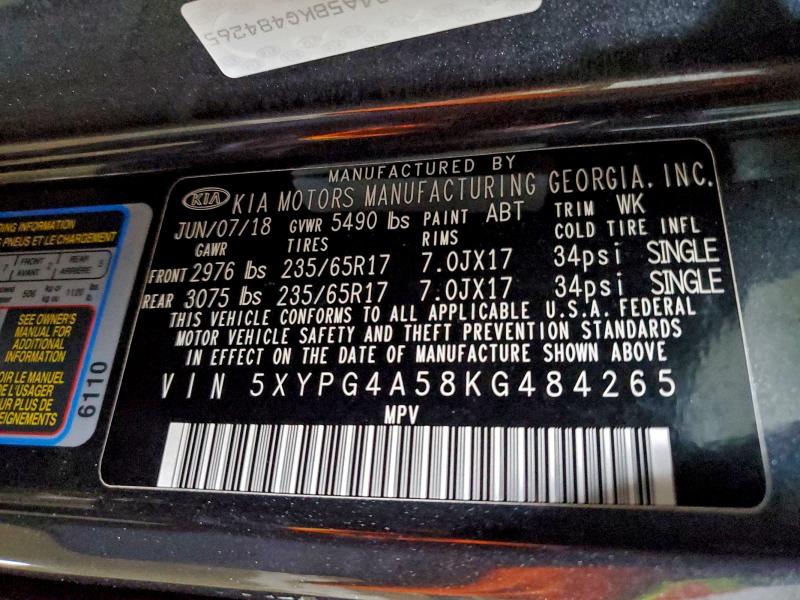 2019 KIA SORENTO LX #3302889904