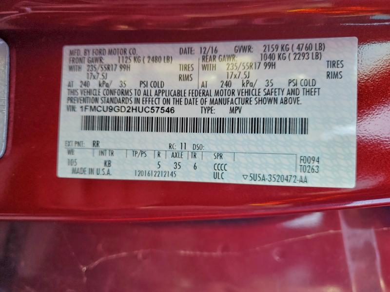 2017 FORD ESCAPE SE #3301713400