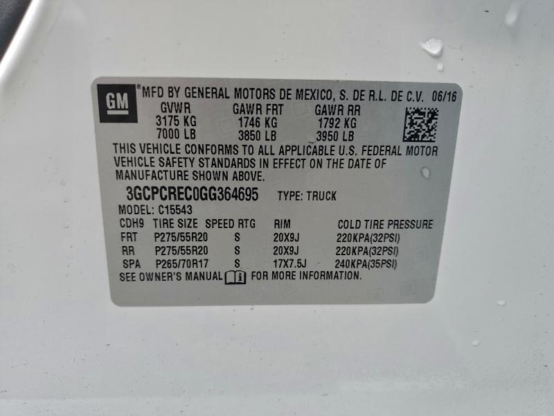 2016 CHEVROLET SILVERADO #3308381343