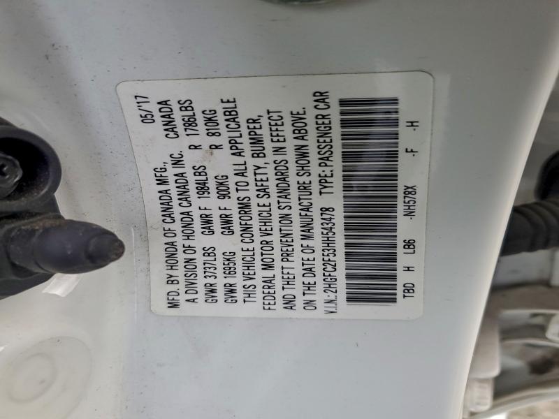 2017 HONDA CIVIC LX #3304131500