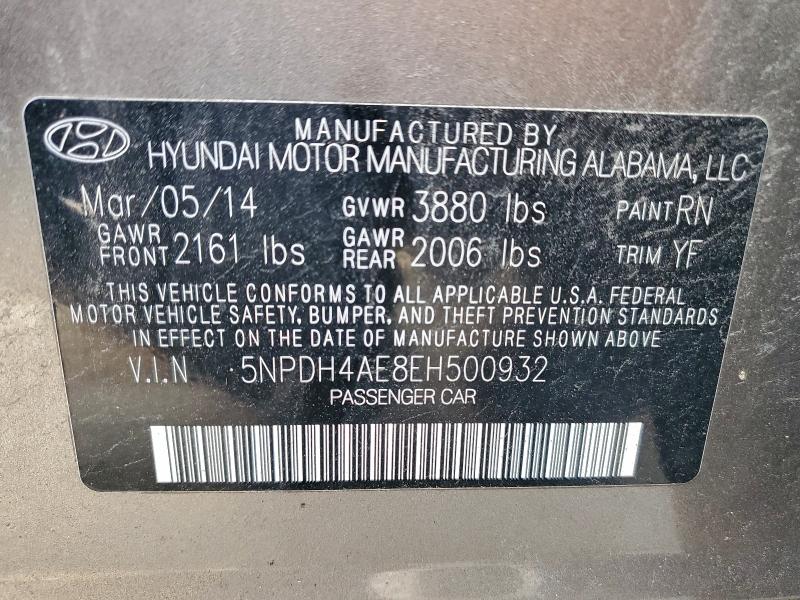 2014 HYUNDAI ELANTRA SE #3309191638