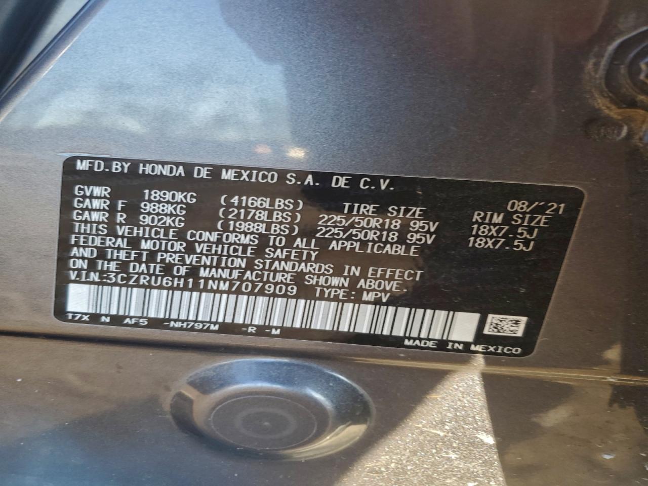 Lot #3317702151 2022 HONDA HR-V SPORT