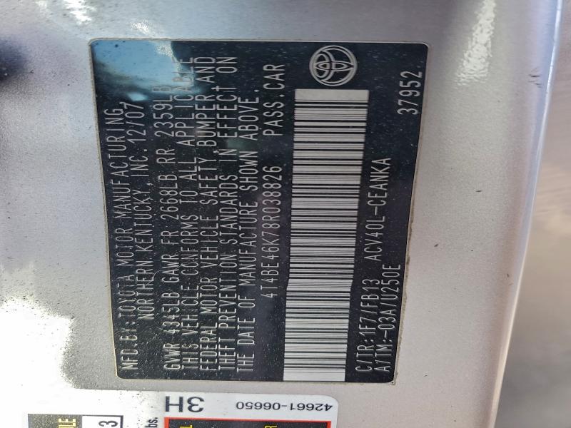 2008 TOYOTA CAMRY CE #3310445341