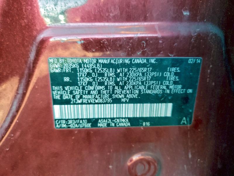 2014 TOYOTA RAV4 XLE #3302782893