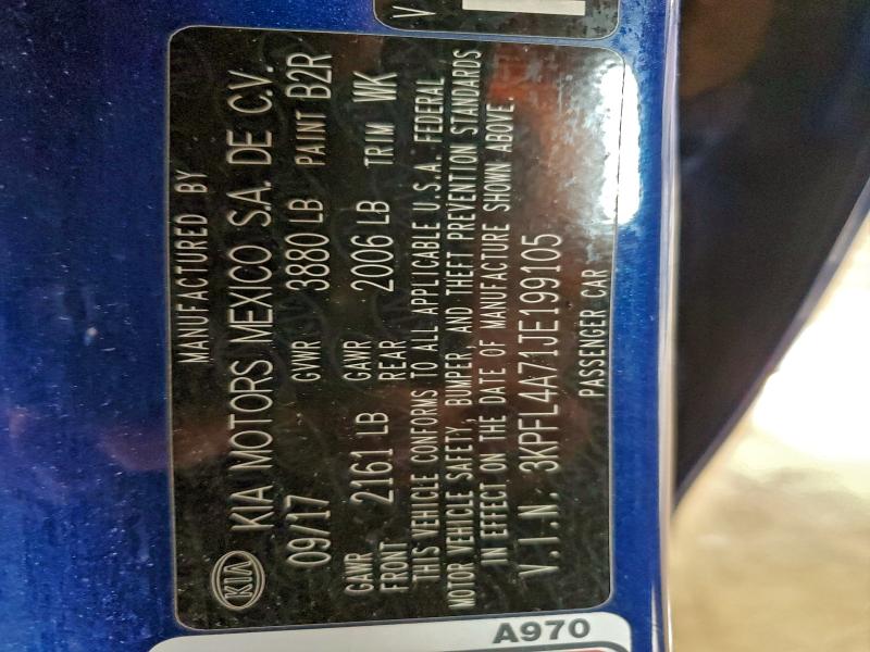 2018 KIA FORTE LX #3302739000