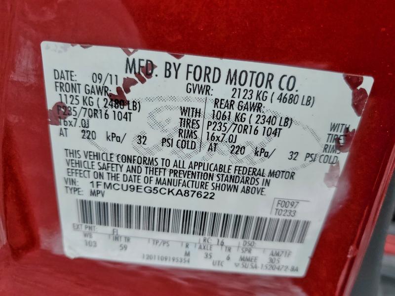 2012 FORD ESCAPE LIM #3311386321