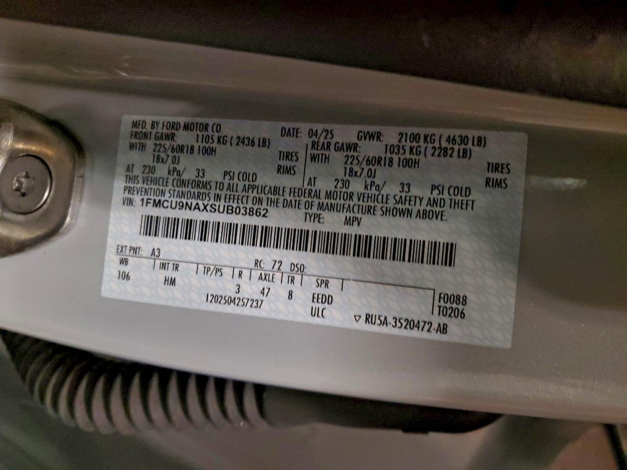 FORD ESCAPE ST LINE SELECT