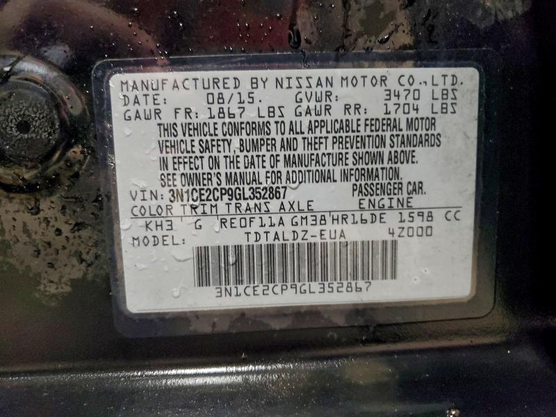 2016 NISSAN VERSA NOTE #3308450389