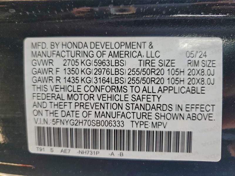 2025 HONDA PILOT TOUR #3303713423