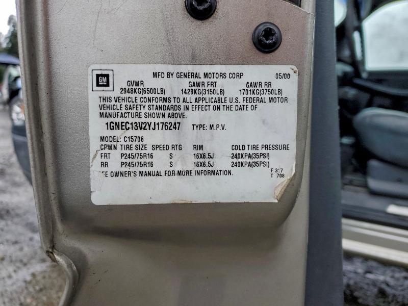 2000 CHEVROLET TAHOE C150 #3319069291