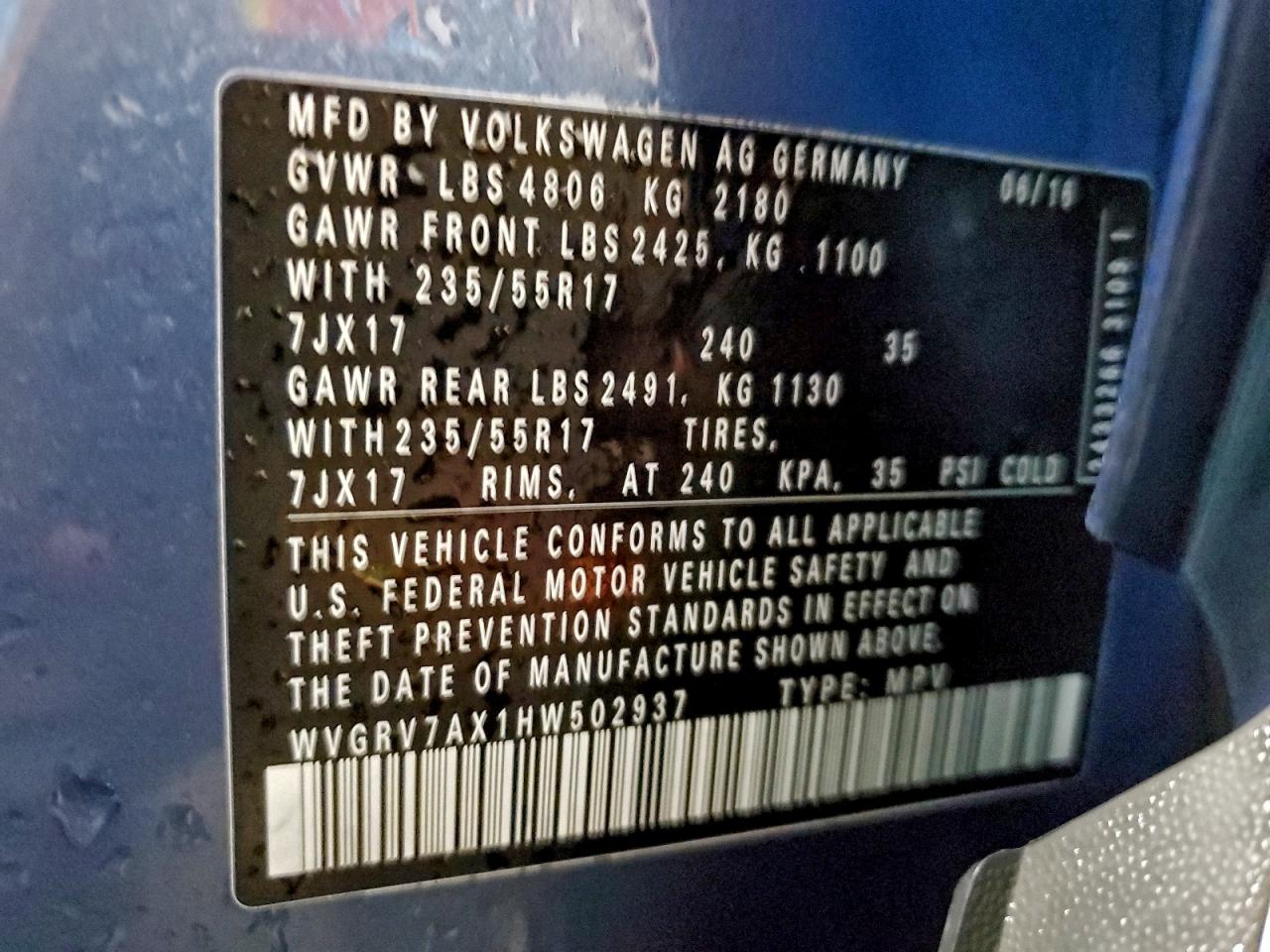 VOLKSWAGEN TIGUAN WOLFSBURG