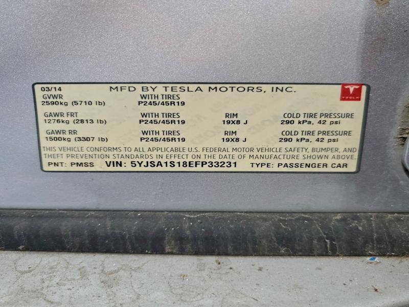 2014 TESLA MODEL S #3311514244