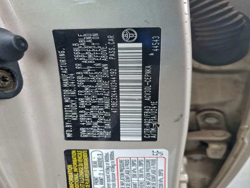 2004 TOYOTA CAMRY LE #3305546060