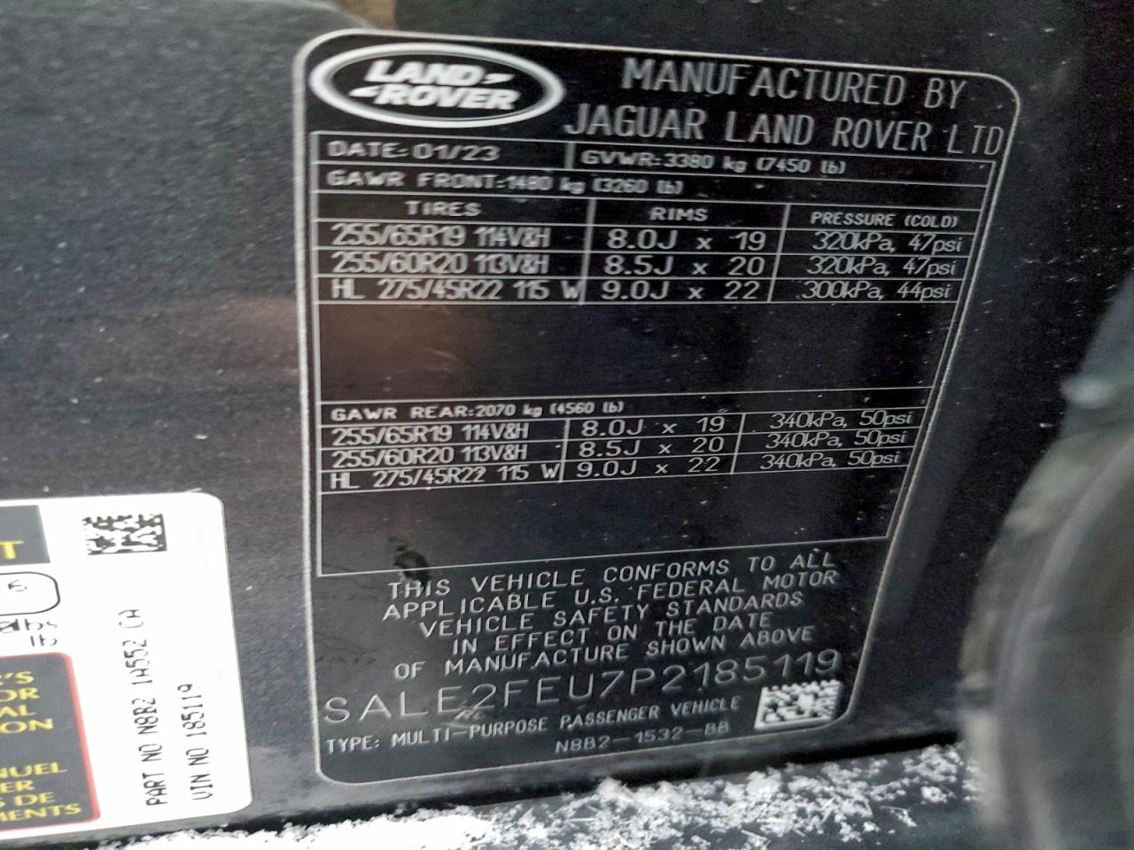 Lot #3310320011 2023 LAND ROVER DEFENDER 1