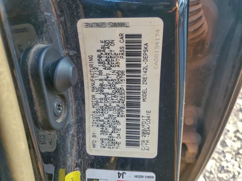 2013 TOYOTA COROLLA BA #3305382302