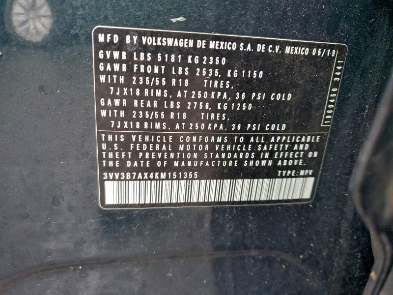 2019 VOLKSWAGEN TIGUAN SE #3308473340