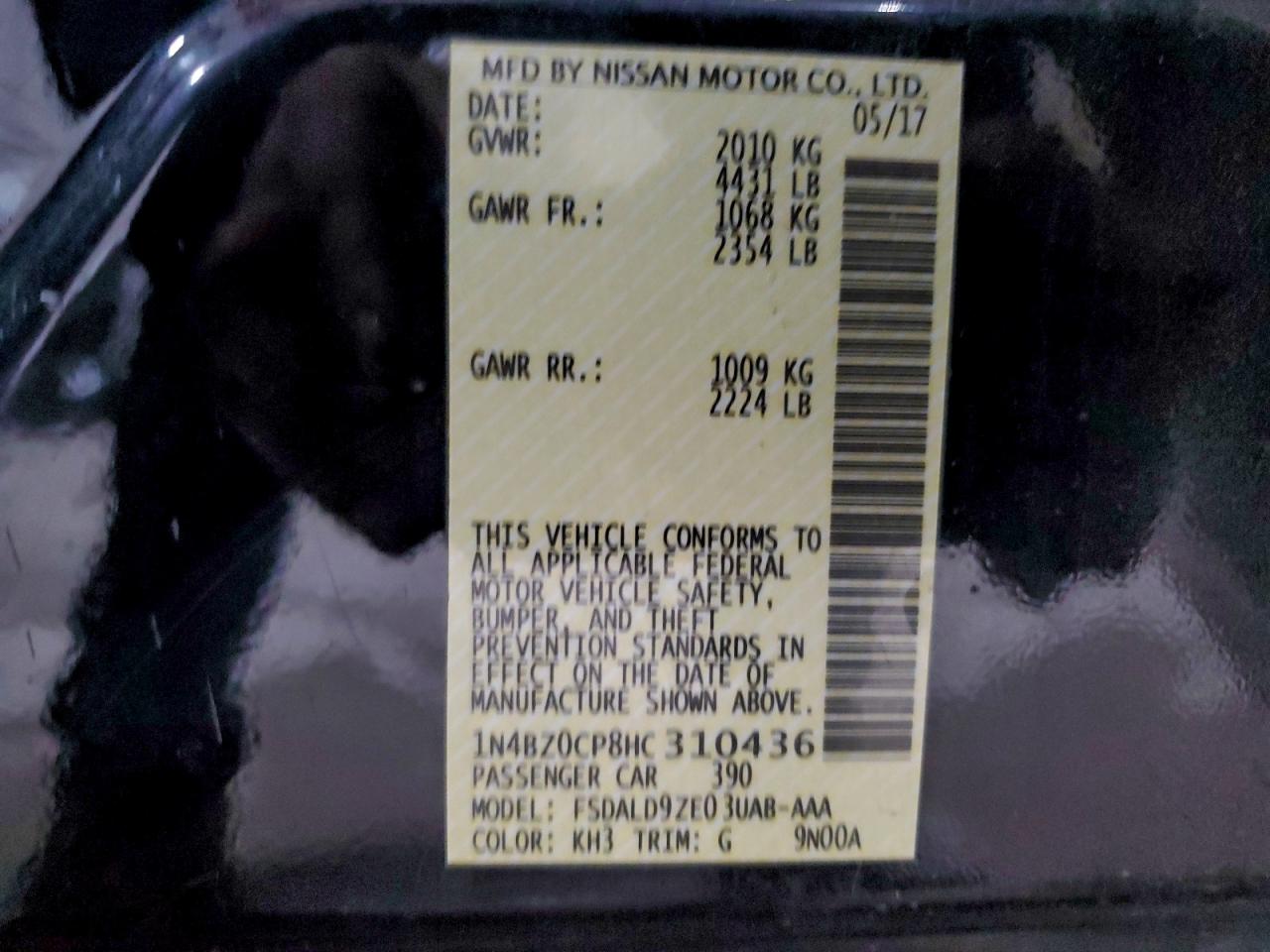 Lot #3311517287 2017 NISSAN LEAF S