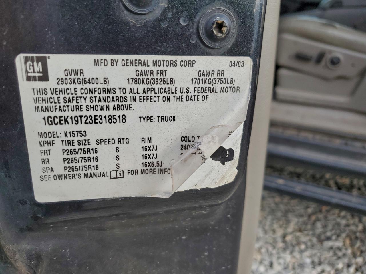 Lot #3311661223 2003 CHEVROLET SILVERADO