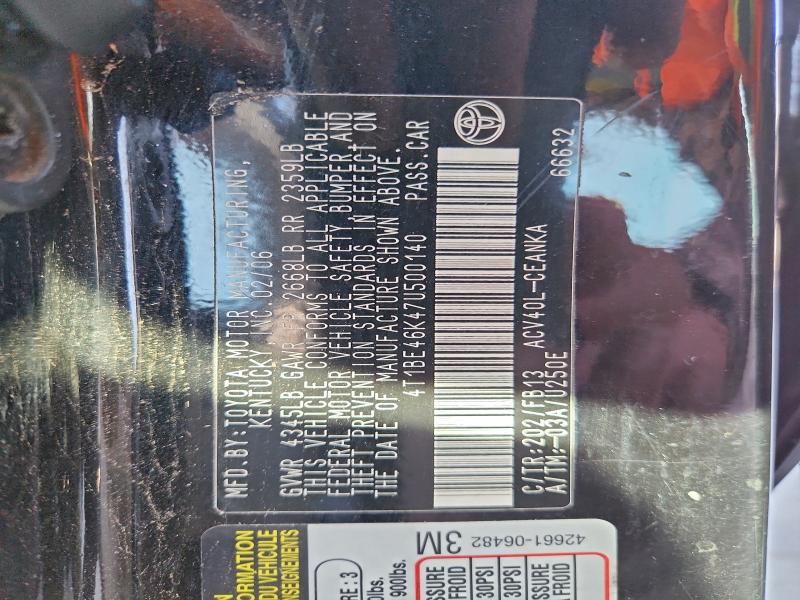 2007 TOYOTA CAMRY CE #3304729936