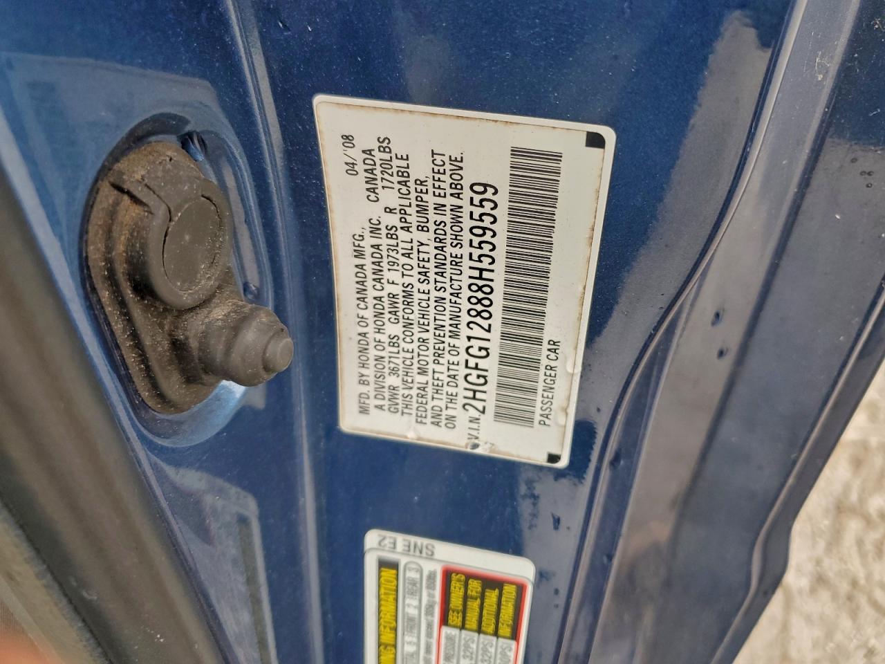 Lot #3309286621 2008 HONDA CIVIC EX