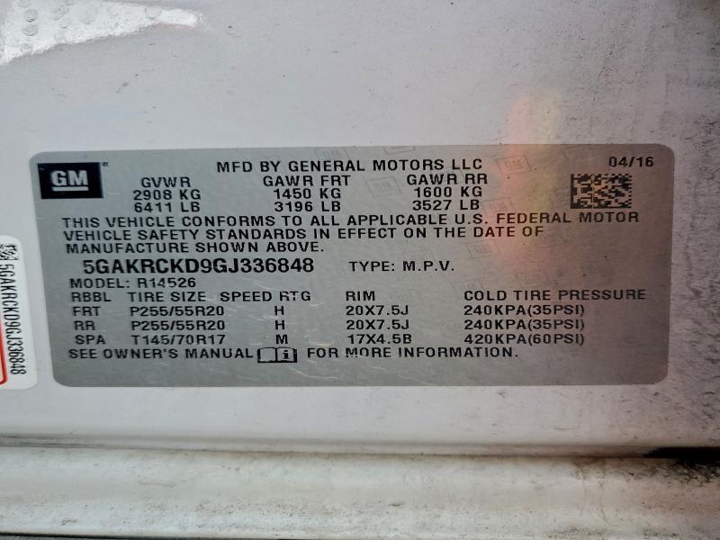 2016 BUICK ENCLAVE #3303823416