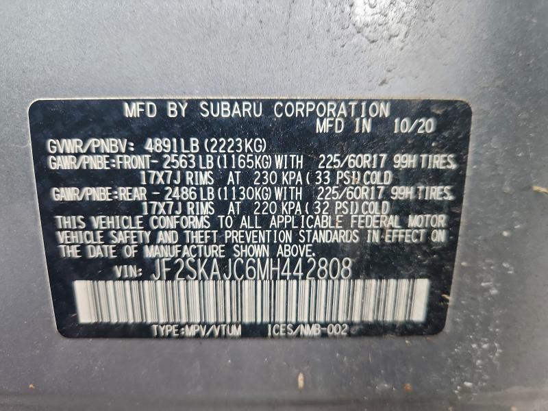 2021 SUBARU FORESTER P #3309586562