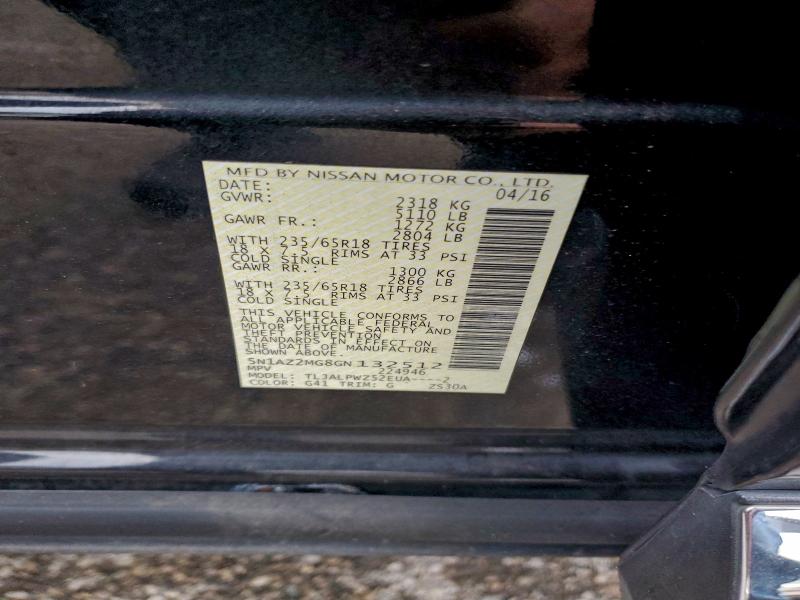 2016 NISSAN MURANO S #3311558247