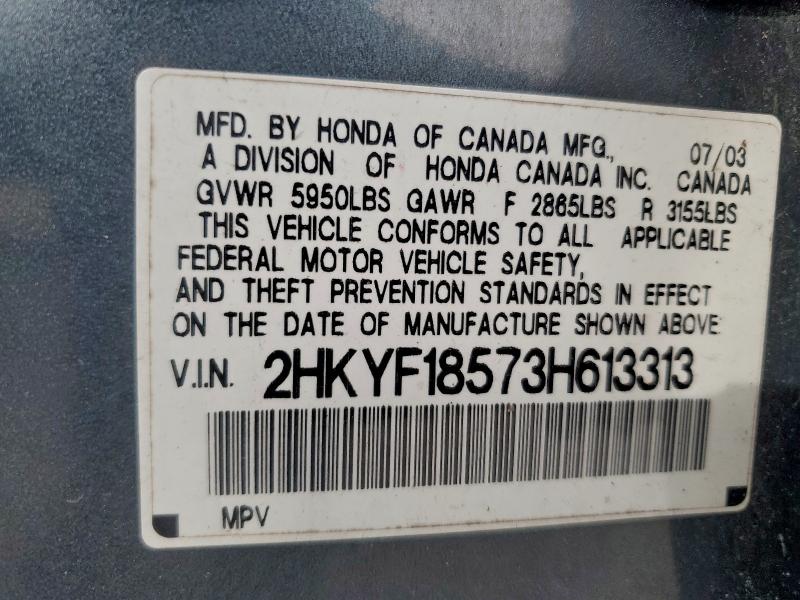 2003 HONDA PILOT EXL #3310481117