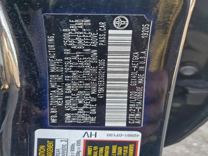 2016 TOYOTA AVALON XLE #3302911074