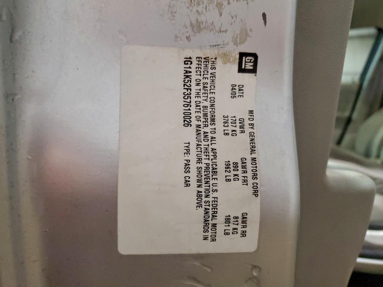 Lot #3311622275 2005 CHEVROLET COBALT