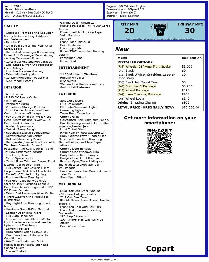 2016 MERCEDES-BENZ CLS 400 #3312448626