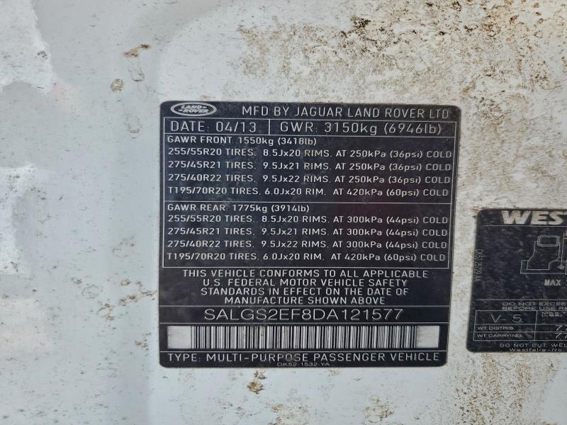 2013 LAND ROVER RANGE ROVE #3316705406