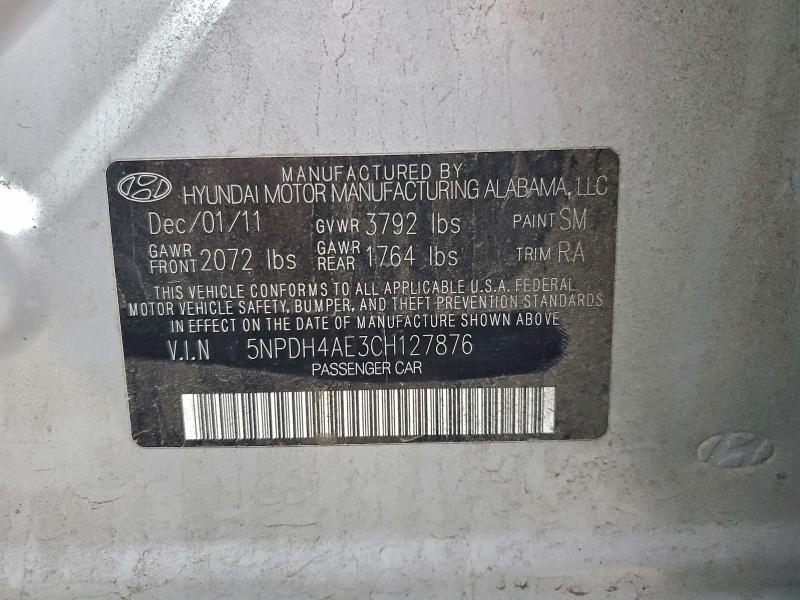 2012 HYUNDAI ELANTRA GL #3310312003