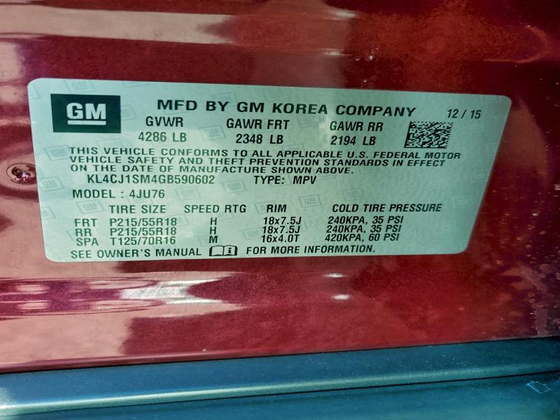 2016 BUICK ENCORE SPO #3302949613