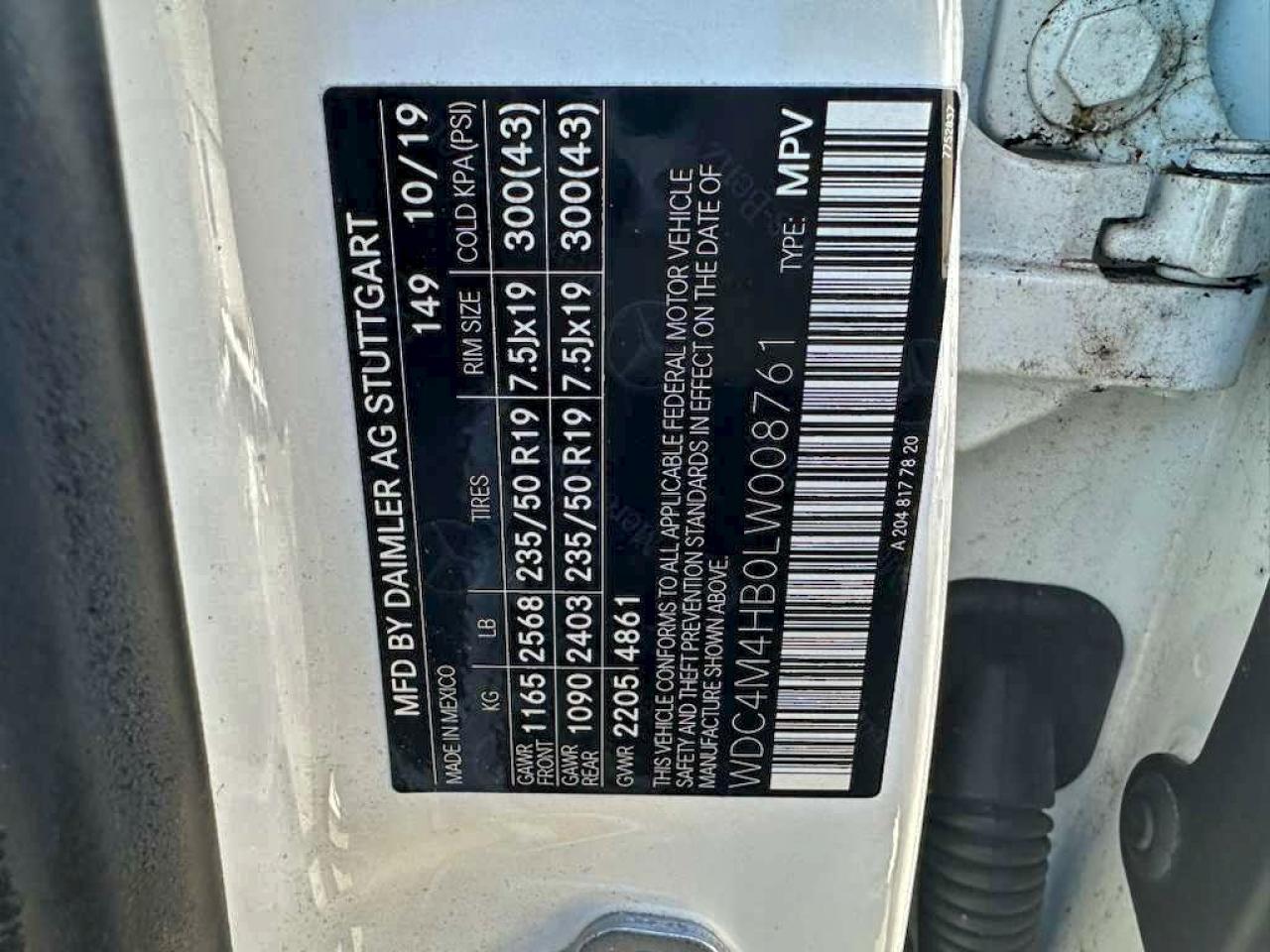 Lot #3311485236 2020 MERCEDES-BENZ GLB 250 4M