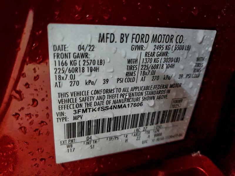 2022 FORD MUSTANG MA #3309454965