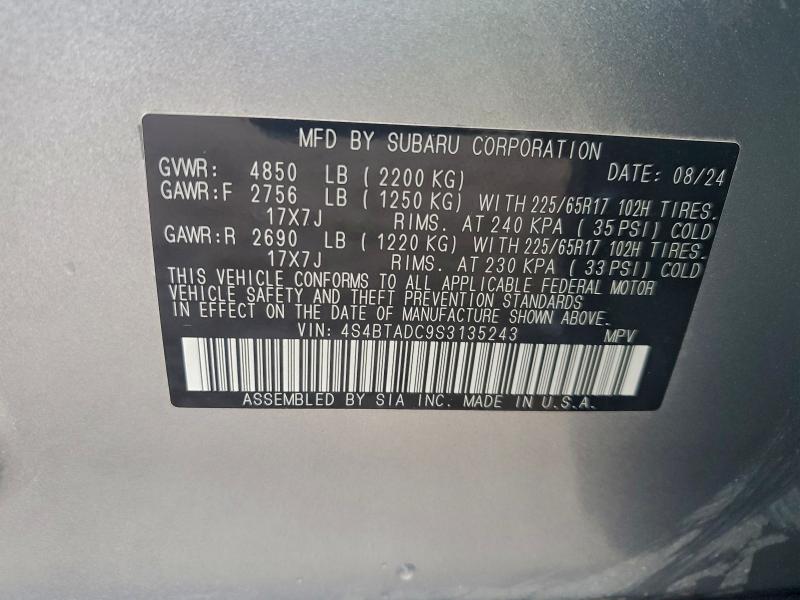 2025 SUBARU OUTBACK PR #3308362282