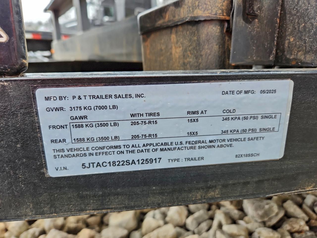 Lot #3305354304 2025 P&T UNKNOWN